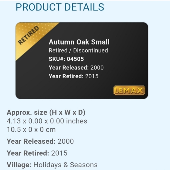 New Retired 2000 LEMAX Autumn Oak, Small Trees - Picture 2 of 7